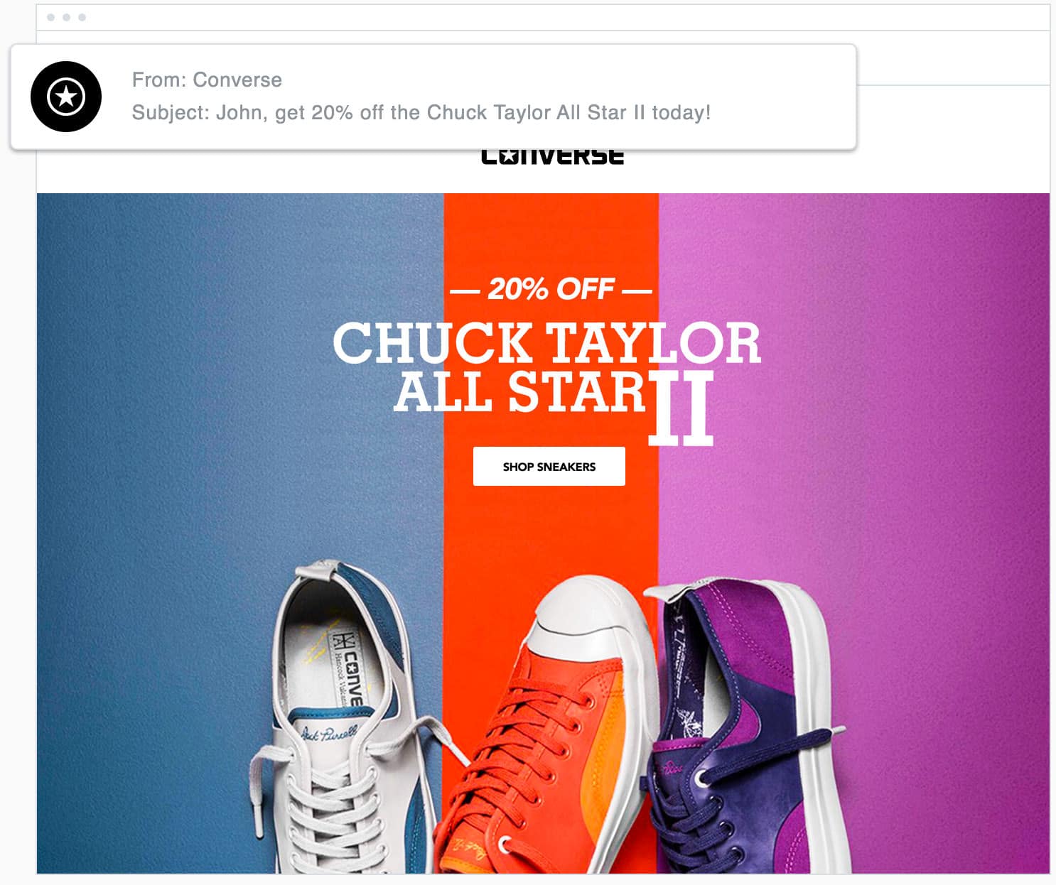 Email List Building - Converse - Email Personalization
